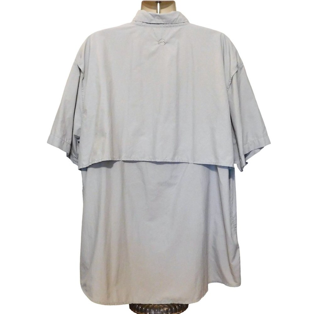 Magellan Outdoors Fish Gear Shirt 3XL Gray Vented Relaxed Short Sleeve Nylon - Picture 3 of 4